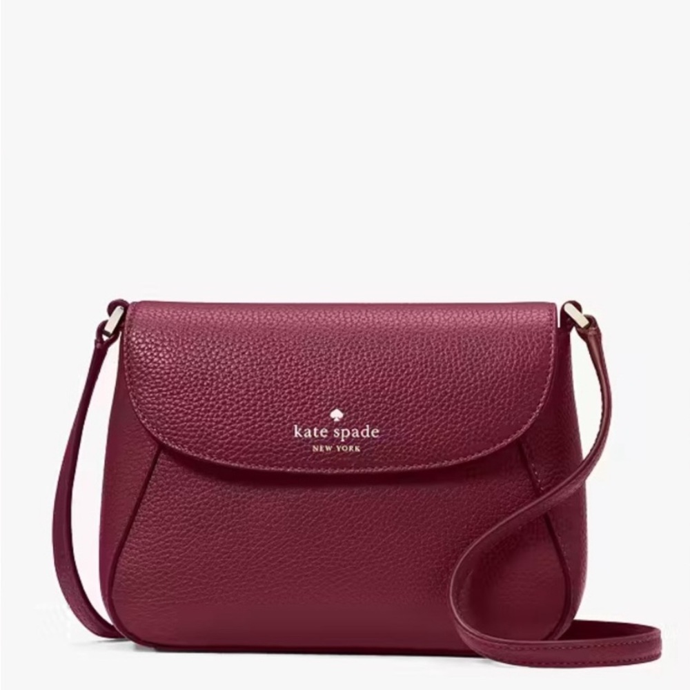 Kate Spade ♠️ Monica Cranberry Crossbody Bag pebbled leather